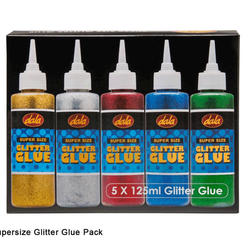 Supersize Glitter Glue - 5x 125ml Jumbo